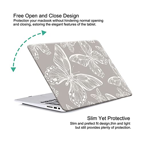 Compatible with MacBook Pro 13 inch Case 2022-2016 Release M2 M1 A2338 A2289 A2251 A2159 A1989 A1706, Plastic Hard Shell Case & Keyboard Cover, Has Logo Cutout, Butterfly - color: 02 Butterfly