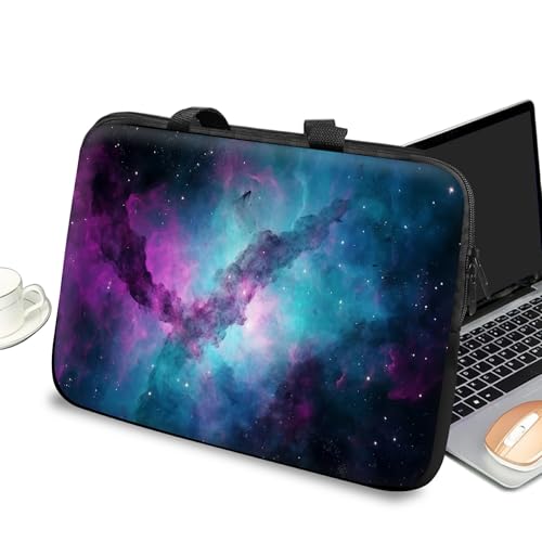 Universal Laptop Case Sleeve 10 inch with Handle and Zipper, Kids Tablet Carrying Case Messenger Bag Portable Tote Bag for 7-10 inch iPad/Notebook/eBook/Readers, Space Galaxy - color: Space Galaxy, size: 10 inch