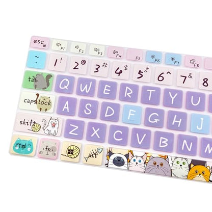 Silicone Keyboard Cover Skin for Dell Latitude 3000 3340 13.3"(2023)/ 5320 5330 5340 5350 13.3"/ 7320 7330 7340 7350,Cute Cat - color: Cute Cat