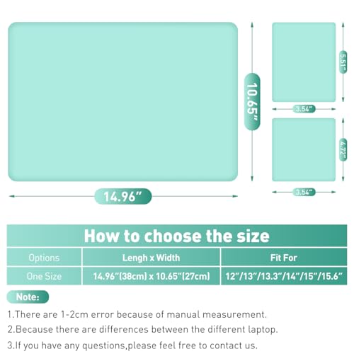12.1 13 13.3 14 15.4 15.6 Inch Laptop Skin Decal, Laptop Skins Stickers for Notebook PC, Universal Reusable Vinyl Laptop Cover Sticker, Waterproof Art Decal Protector I Mint Green - color: Mint Green