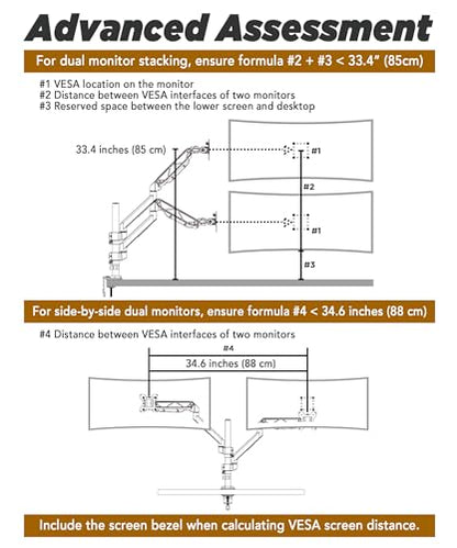 Extra-Tall Extension Arm Accessory for MA12P-S Do Not Use Alone | Max 4 Screens, Dual 40" Vertical Stacked Monitor Mount, Base & Pole Not Included, VESA 100x100, Black, MA12P-A - size: Extension Monitor Arm