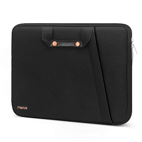 MOSISO Laptop Case 13.3 inch, 13-13.3 inch Laptop Sleeve Compatible with MacBook Neo/Air 13.6/Pro 13/Pro 14, HP Dell ASUS Lenovo, Polyester Vertical Bag with Bevel Pocket&Handle&Belt, Black