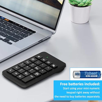 Bluetooth Number Pad with Battery, 23 Keys Wireless Numeric Keypad Upgraded Version of 10 key Keyboard Financial Accounting Numpad Compatible for Laptop, PC, Macbook, Notebook, Desktop,Surface Pro - style: BluetoothWireless