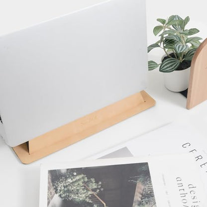 Laptop Stand for Desk, Office, Ergonomic Notebook Stand, Foldable & Portable Travel FlatStand, Lightweight, Anti-Slip, Compatible with MacBook Air, Pro, and Up to 15.4" Laptops (Café Creme) - color: Café Creme