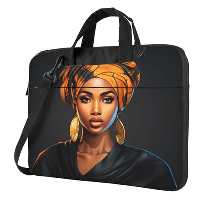 Laptop Bag Case African Women Computer Messenger Shoulder Bag Laptop Sleeve Briefcase - size: 15.6 inch