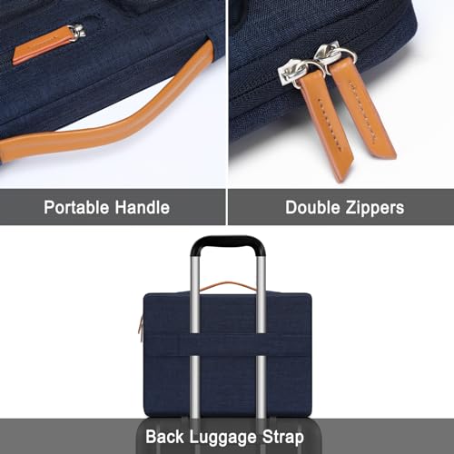 MOSISO 360 Protective Laptop Case 15 inch, 15 inch Laptop Sleeve Compatible with MacBook Air M4 M3 M2 2025 2024 2023, Dell XPS Plus, Side Open Carrying Case with 4 Zipper Pockets&Handle, Navy Blue - color: Navy Blue, size: 15 inch