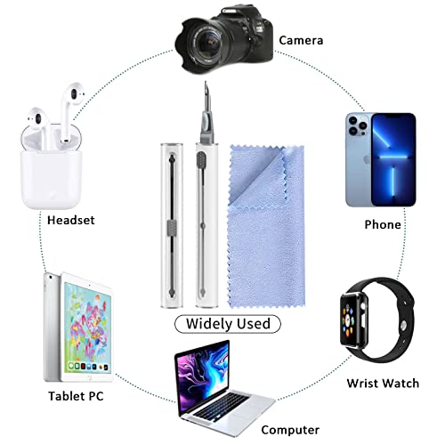 Airpod Cleaner Kit, Earbud Cleaning Kit for Airpods Pro 1 2 3,Multi-Function Cleaning Pen with Soft Brush Flocking Sponge, Suitable for Bluetooth Headset, Charging Box, Mobile Phone,Earbud (1Pcs) - color: 1PCS(White)