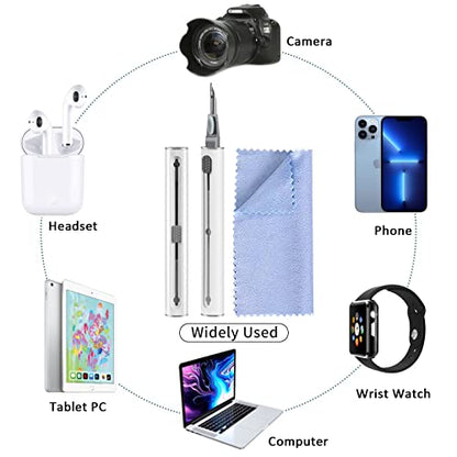 Airpod Cleaner Kit, Earbud Cleaning Kit for Airpods Pro 1 2 3,Multi-Function Cleaning Pen with Soft Brush Flocking Sponge, Suitable for Bluetooth Headset, Charging Box, Mobile Phone,Earbud (1Pcs) - color: 1PCS(White)