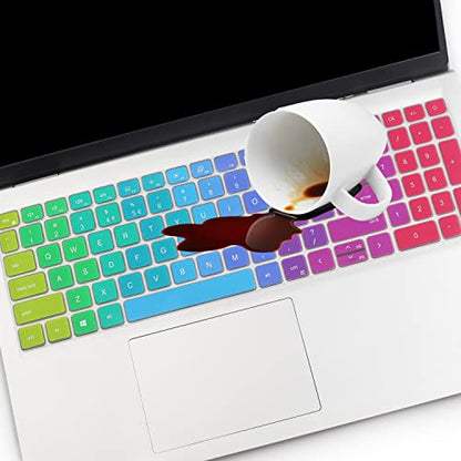Keyboard Cover for 2026 2025 Dell 15 Laptop DC15250 DC15255 15.6" Dell Inspiron 15 3510 3511 3515 3525 3530 3535 5510 5515 5518 7510 15.6", Vostro 3510 3520 3530 5510 5515 15.6, Inspiron 7610 -Rainbow - color: RAINBOW