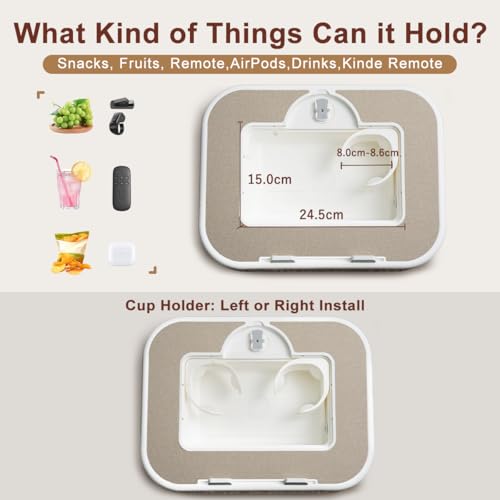 Tablet Pillow Stand,Phone Holder for Bed,Laptop Lap Desk with Snack Bowl,360° Rotating Clip Compatible with 4.7-13" iPad/Kindle/Phone,11-15" Laptop,Hands-Free Reading and Relaxation on Bed(Khaki) - color: Khaki