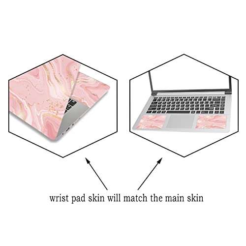 15.6 inch Laptop Notebook Skin Sticker Universal Soft Art Cover Decal Fits 12 13 13.3 14 15 15.4 15.6 inch Laptop Protector,Easy to Apply, Reusable, Pink Gold Marble - color: Pink Gold Marble