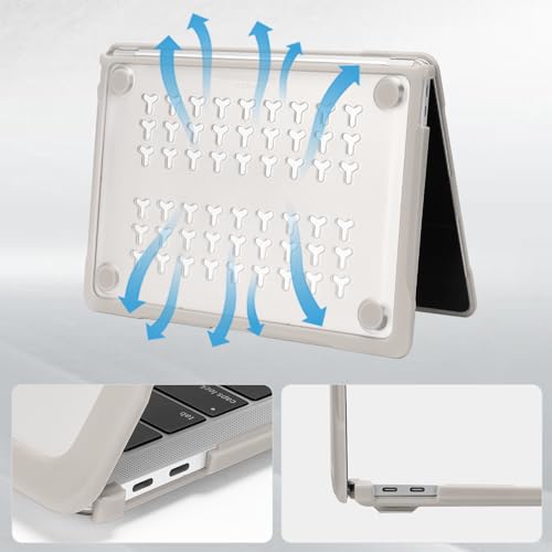 MOSISO Compatible with MacBook Air 13 inch Case M1 2018-2021, Khaki | Reduces-Fingerprints with Soft TPU Bumper Shell&Keyboard Cover for MacBook Air 13.3 M1, 2021 2020 2019 2018 A2337 A2179 A1932 - color: Khaki