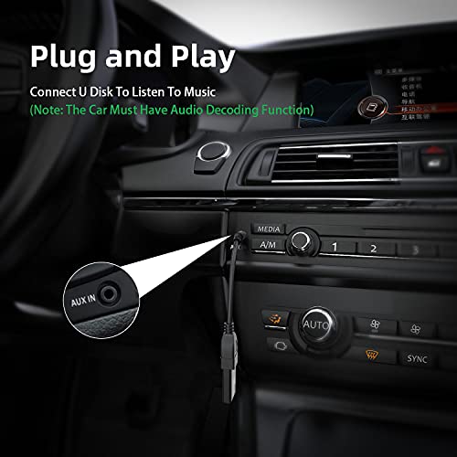 Eanetf USB to Aux Audio Adapter, 2PCS 3.5mm Male to USB Female for Playing Music with U-Disk in Your Car,orked only When Your CAR 3.5mm AUX Port Must has Audio decoding Function- No Power Supply