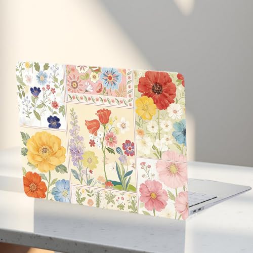 for MacBook Neo 13 Inch Case, Creamy Patchwork Floral | Logo Cutout, Anti-Fingerprint, Shockproof, Plastic Hard Shell, 2026 A18 Chip, Model A3404 - color: Patchwork Creamy Floral