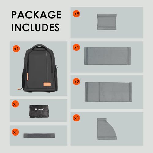 TARION Camera Backpack for Photographers Compact 15L, TB04 Black | 15 Inch Laptop Compartment, Side Access Quick Draw, Anti-theft Hidden Pocket, Tripod Holder, Rain Cover, Travel-Friendly - color: Black