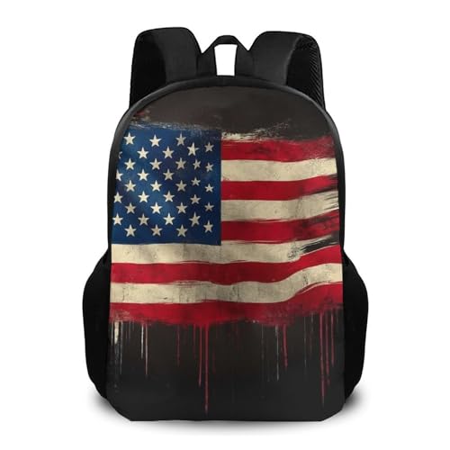 Fashion Computer Bag, Durable Travel Laptop Backpack, Water Resistant College Bag For Women Men American Flag Art - color: Color561
