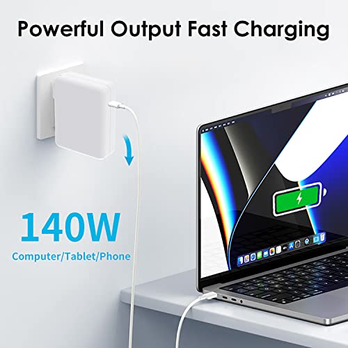140W Mac Book Pro Charger, Fast Charger Power Adapter for Mac Book Air/Pro with 6FT C to C Cable Compatible with MacBook Pro/Air 16/15/14/13Inch/M1/M2/M3/M4/M5/iPad Pro 2026/2025/2024 and USB C Device - size: 140W CC