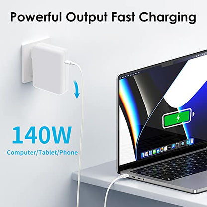140W Mac Book Pro Charger, Fast Charger Power Adapter for Mac Book Air/Pro with 6FT C to C Cable Compatible with MacBook Pro/Air 16/15/14/13Inch/M1/M2/M3/M4/M5/iPad Pro 2026/2025/2024 and USB C Device - size: 140W CC