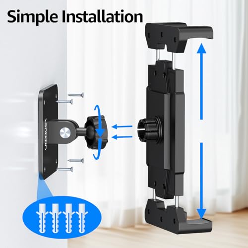 Tablet Wall Mount Ipad Holder, 4.7-15.6" | 360° Adjustable, iPad, Galaxy Tab, Sturdy Aluminum, For Home, Office & Public Spaces - size: No Arm Pro-Up to 15.6"