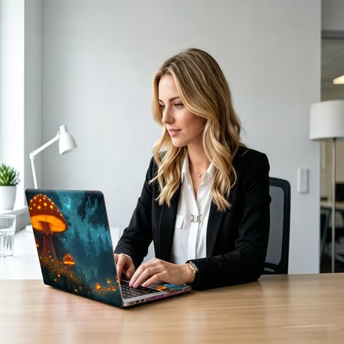 Giant Forest Magic Mushroom Universal Laptop Skin Sticker 3PCS, Protective Decal Trim-to-Fit 11.6" 13.3" 14" 15.6" Laptop Vinyl Cover, Removable Anti-Scratch Computer Decal Protector - color: Giant Forest Magic Mushroom