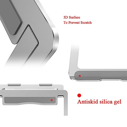 Laptop Stand Travel, Aluminum Portable Foldable Support Stand for 12-17" Laptops and Tablets (Silver)