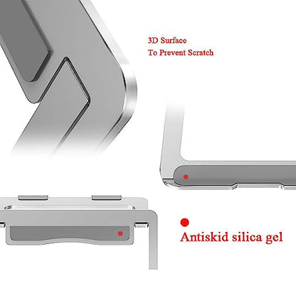 Laptop Stand Travel, Aluminum Portable Foldable Support Stand for 12-17" Laptops and Tablets (Silver)