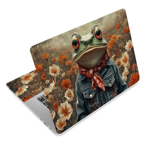 Laptop Skin Sticker Decal for 12 13 13.3 14 15 15.6 in, Universal Vinyl Waterresistant Protector Cover for Notebook PC Netbook, Computer Decor for Women Girls Dapper Frog - color: Dapper Frog