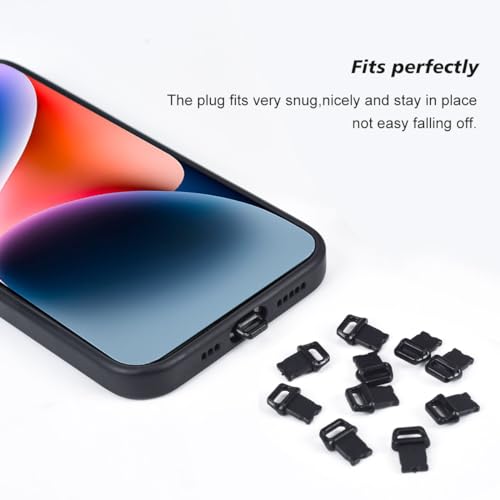 12PACK Lightning Anti Dust Plug with Easy-Grip Tab Compatible with iPhone 14,14 Pro Max,iPhone 13,13 Pro Max,12,11,11 Pro,X,XS,XR,8,7,iPhone Charging Port Plug Dust Cover Caps - size: Lightning Dust Cover