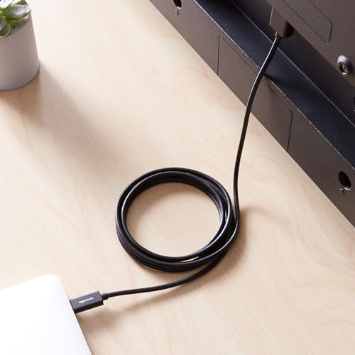 Amazon Basics Premium Aluminum Uni-Directional USB-C (Source) to HDMI (Display) Cable Adapter (Thunderbolt 3 Compatible) 4K@60Hz, 6-Foot, Black