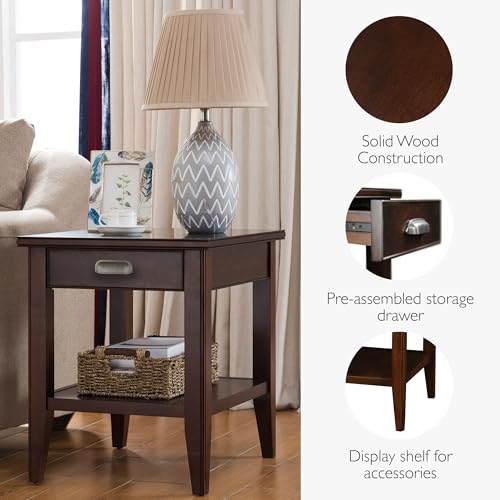 Leick Home Laurent End Table, 24", Chocolate Cherry - color: Chocolate Cherry