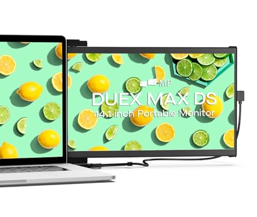 Mobile Pixels New Duex Max DS 14.1'' FHD 1080p Laptop Screen Extender, USB Type-C/HDMI Ports, Portable Monitor for 14'' to 17 Inch Laptops, Compatible with macOS/Windows/Apple/Android/Switch(Black) - size: 14.1-inch
