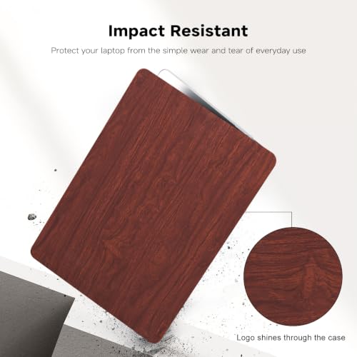 for MacBook Neo Case 13 Inch,Wood Grain, Faux Leather, Coffee Brown | Logo Cutout, Schockproof Cover, Keyboard Skin, 2026 A18 Chip, Model A3404 - color: Wood Coffee Brown