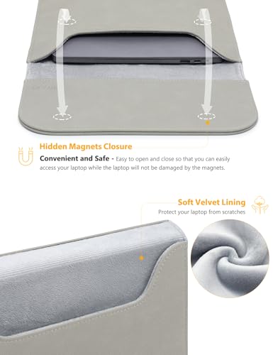 HYZUO 13 Inch Laptop Sleeve PC Case for MacBook Pro 13 M2 M1 2026-2016, 13" MacBook Neo 2026 A3404, MacBook Air 13 M5 A3449 M4 M3 M2 M1 2026-2018, 13" iPad Pro/Air, Surface Pro, XPS 13, Light Gray - color: Light Gray, size: 13 Inch