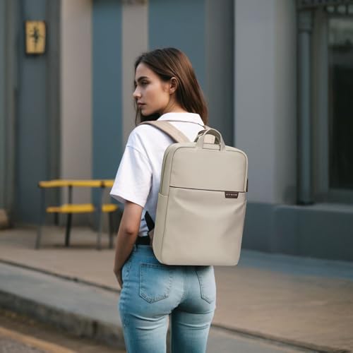 GOLF SUPAGS Travel Laptop Backpack for Women Anti Theft Slim Durable College Bookbag Business Computer Bag Fit 13.3Inch Notebook (Apricot, 13.3Inch) - color: Apricot, size: 13.3 Inch
