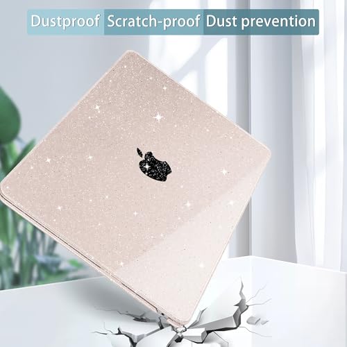 May Chen for 2026 MacBook Air 15 inch Case 2025 2024 2023 A3448 M5 A3241 M4 A3114 M3 A2941 M2 with Liquid Retina Display & Touch ID, Plastic Hard Shell with Keyboard Cover - Sakura Pink Glitter - color: Sakura Pink Glitter