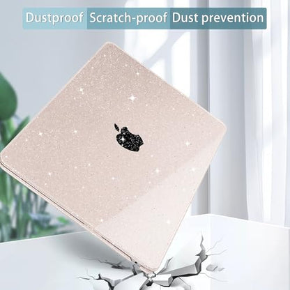 May Chen for 2026 MacBook Air 15 inch Case 2025 2024 2023 A3448 M5 A3241 M4 A3114 M3 A2941 M2 with Liquid Retina Display & Touch ID, Plastic Hard Shell with Keyboard Cover - Sakura Pink Glitter - color: Sakura Pink Glitter