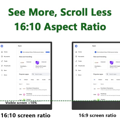 14" Touchscreen Portable Monitor, 16:10 1920×1200 IPS HDR Vertical Monitor, VESA Compatible USB-C Second Screen for Laptop Mac Pc Android (No Touch for iPhone/iPad/Consoles)