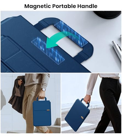 Nillkin 16 inch Laptop Sleeve with Stand (4-in-1), 2 Stand Modes, Mouse Pad | Magnetic Handle | MacBook Sleeve | Slim Laptop Case 16 inch for Samsung/Surface/HP/Chromebook/Dell/Lenovo/Asus 13-16'', Blue - color: Blue, size: 13-16 inch