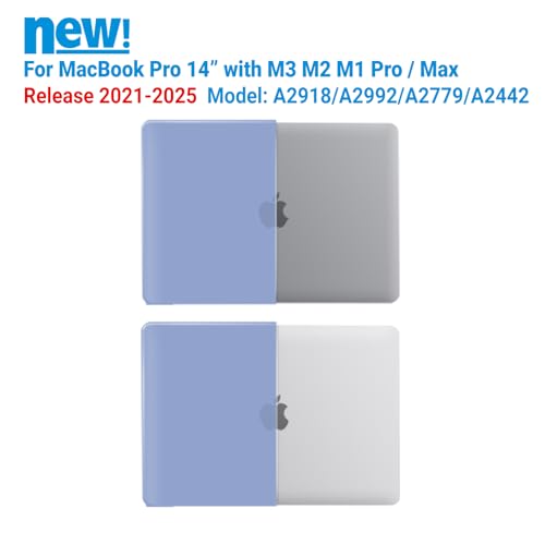 IBENZER Compatible with MacBook Pro 14 Inch Case 2026 2025 2024 2023 2022 M5 M4 M3 M2 M1 A3434 A3112 A3185 A3401 A2918 A2992 A2779 A2442 Mac Pro/Max,HardShellCase&KeyboardCover,SerenityBlue,T14SRL+1 - color: Serenity Blue, size: For Macbook Pro 14" with T