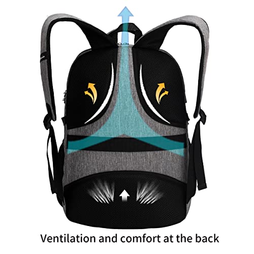 SHRRADOO Travel Laptop Backpack for Men Women, 17 Inch College Computer Bag | Anti Theft Backpack with Combination Lock, Carry On Flight Approved, Fit 17 Inch Laptop, Computer College Bag, Work Daypack - color: Grey