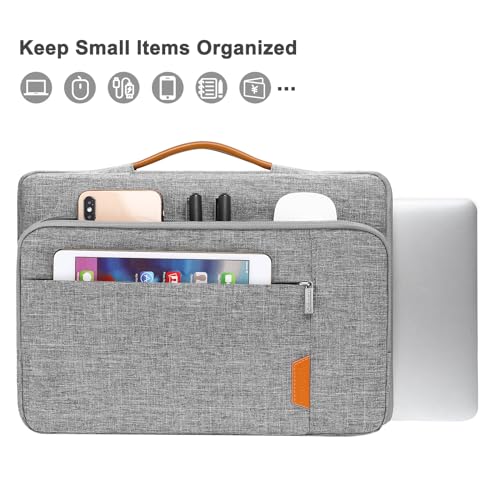 MOSISO 360 Protective Laptop Case 13 inch, 13 inch Laptop Sleeve Compatible with MacBook Air M5 M4 M3 M2 M1 2026-2018/Neo/Pro M2 M1, Side Open Carrying Case with Raised Pocket & Handle & Belt, Gray