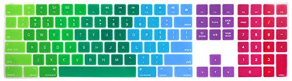 Ultra Thin Silicone Full Size Wireless Numeric Keyboard Cover Skin for Mac 2017 Magic Keyboard with Numeric Keypad MQ052LL/A A1843 US Layout,Rainbow - color: Ombre Rainbow