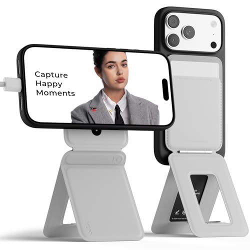 MOFT Phone Tripod Stand & Wallet, NFC Card Holder, Hold 1-2 Cards | Mulit-Angles | Portable l MOVAS Leather | Magsafe Compatible | Easy to Charge | Travel Essential |For Content Creators - color: Misty Cove, size: With Card Slot