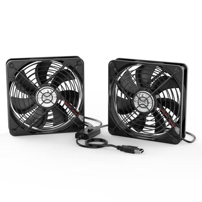ELUTENG Dual 120mm USB Fan with 3 Speeds 5V Ventilator Fan Portable Cooling Fan Rechargeable Compatible for Laptop Receiver DVR Playstation Xbox Desk Computer Cabinet Cooling | USB Fan Rechargeable Compatible for Laptop Receiver DVR Playstation Xbox Desk