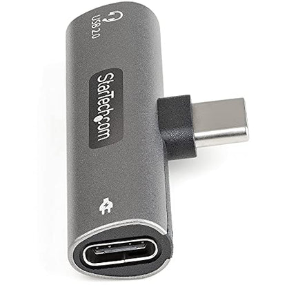StarTech USB-C Audio & Charge Adapter, Phone (CDP2CAPDM) | USB-C Audio Adapter with USB-C Audio Headphone/Headset Port and 60W USB-C Power Delivery Pass-through Charger - style: USB C Audio + 60W Charge