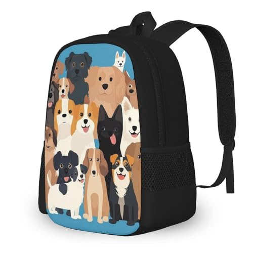 Travel Laptop Backpack, Water Resistant Computer Bag, Fashion Durable Travel Bag For Women Men Cute Puppy Dog - color: Color566