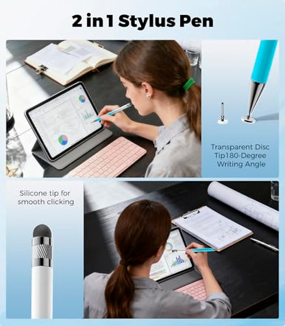 Kenkor Stylus(3pcs),2-in-1 Stylus Pen for Touch Screen, Stylus Pen for iPad | No Charging,Compatible with Apple(iPhone/iPad)/Nintendo Switch/Samsung/Google/Microsoft/Android Tablets Touch Screens Devices - color: Yellow+Blue+Green