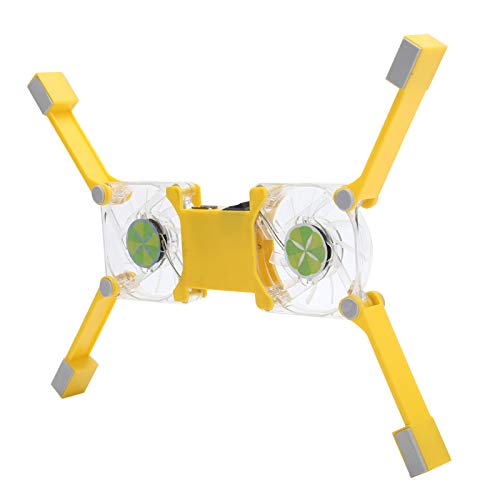 SUNGOOYUE Laptop Cooling Pad, Dual USB Fans LED Light Foldable Stand with Anti Skid Pads for 1217 Inch Notebooks Computer (Yellow) - color: Yellow