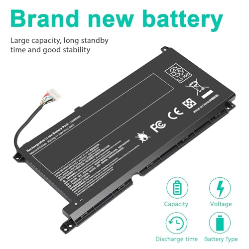 Futurebatt PG03XL Replacement for HP Pavilion Gaming Laptop 15-DK 15-dk0000 15-DK0125TX OMEN 5X FPC52 HSTNN-DB9G HSTNN-OB1I L48430-AC1 L48495-005 L48430-2C1 Notebook Batteries. - size: PG03XL 10.47×4.72×0.93 in