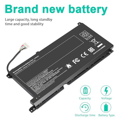 Futurebatt PG03XL Replacement for HP Pavilion Gaming Laptop 15-DK 15-dk0000 15-DK0125TX OMEN 5X FPC52 HSTNN-DB9G HSTNN-OB1I L48430-AC1 L48495-005 L48430-2C1 Notebook Batteries. - size: PG03XL 10.47×4.72×0.93 in